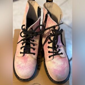 Dr. Martens Pink Combat Boots with Pastel Design